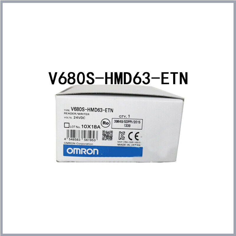 Omron V680S-HMD63-ETN Reader/Writer PLC module, new sealed in box, 24VDC, industrial automation part.