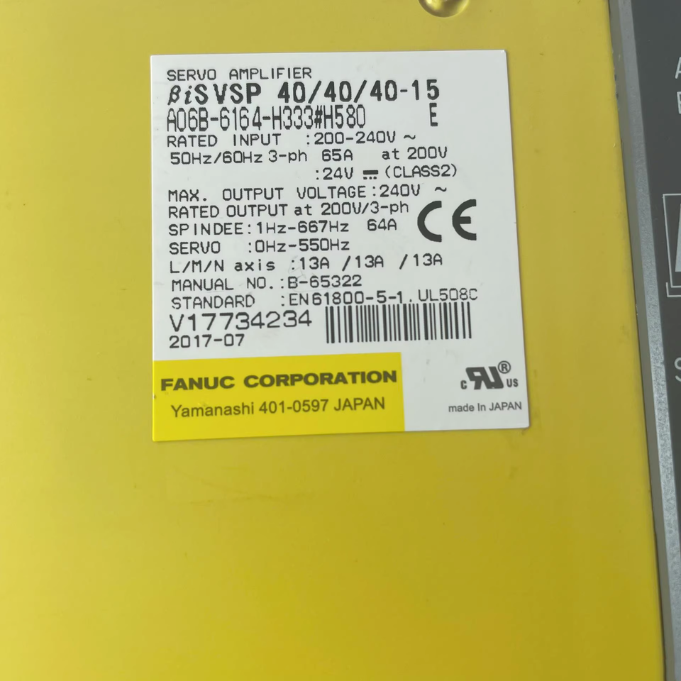 FANUC A06B-6164-H333#H580 Servo Amplifier Label, industrial automation part, new fast ship