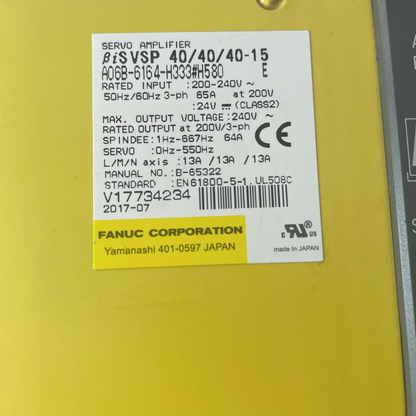 FANUC A06B-6164-H333#H580 Servo Amplifier Label, industrial automation part, new fast ship