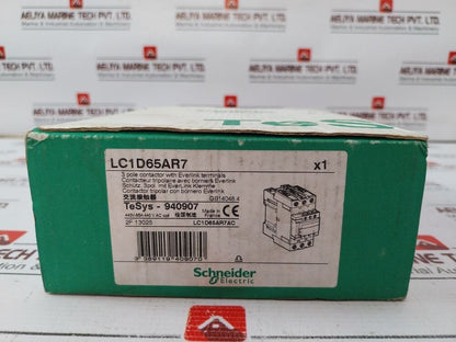 Schneider Electric LC1D65AR7 3-pole contactor, TeSys D series, 65A, Everlink terminals, in box. Industrial automation.