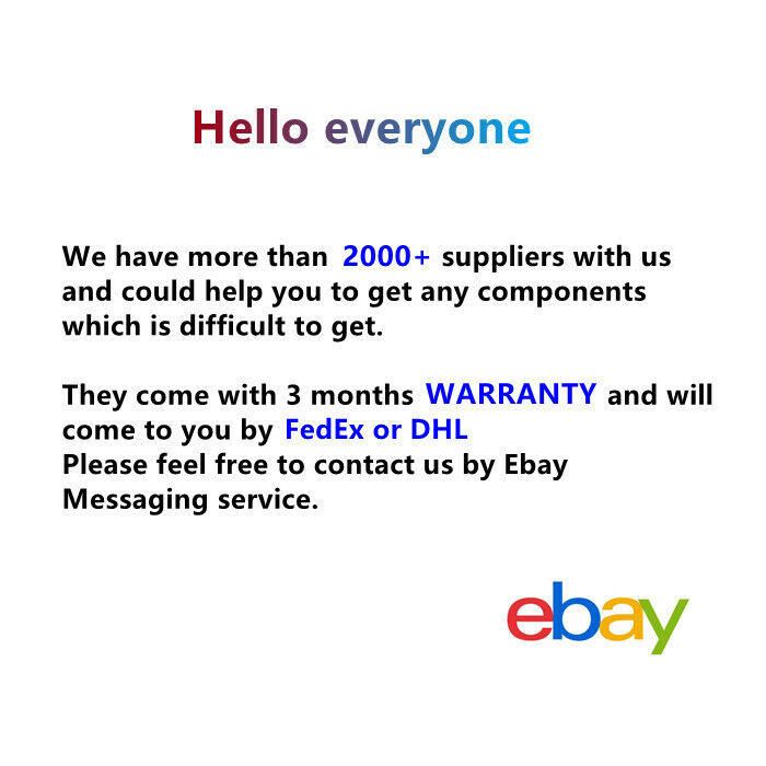 Ebay seller message: 3-month warranty, 2000+ suppliers, and FedEx/DHL shipping. Contact for industrial automation parts.