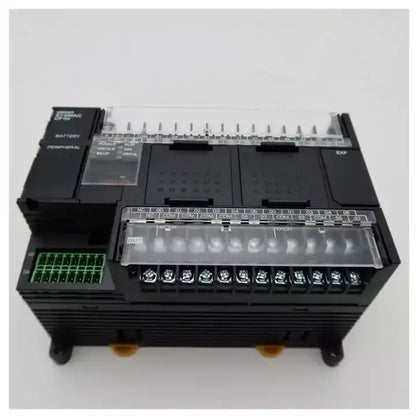 Omron CP1H-XA40DT1-D PLC Module, Black industrial automation equipment with labels, New condition.