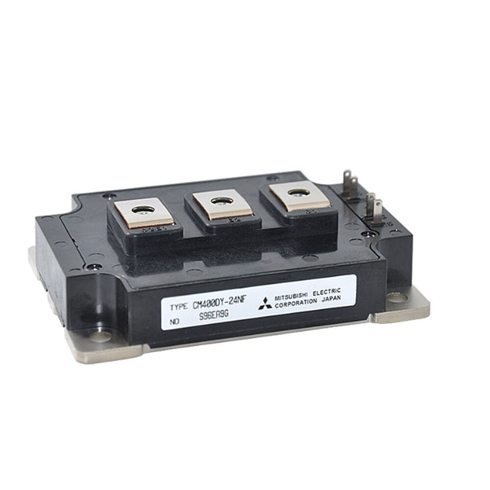 Mitsubishi CM400DY-24NF PLC Module Inverter. Black PLC module with silver accents and manufacturer details, NEW