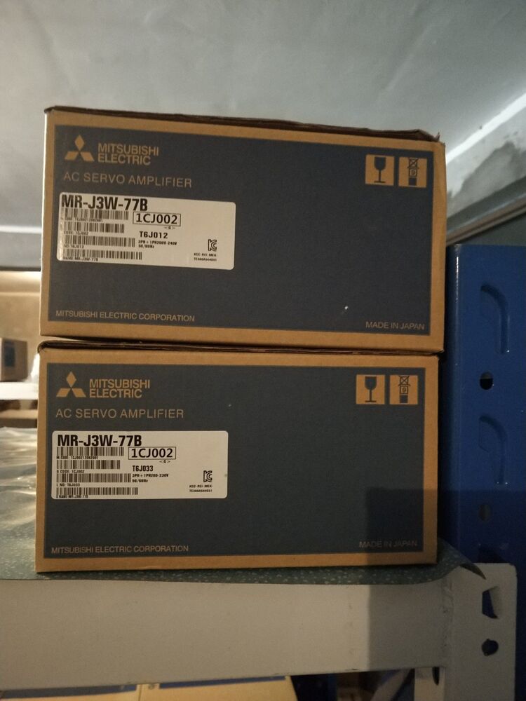 Mitsubishi MR-J3W-77B AC Servo Amplifier boxes, Made in Japan, industrial automation part.