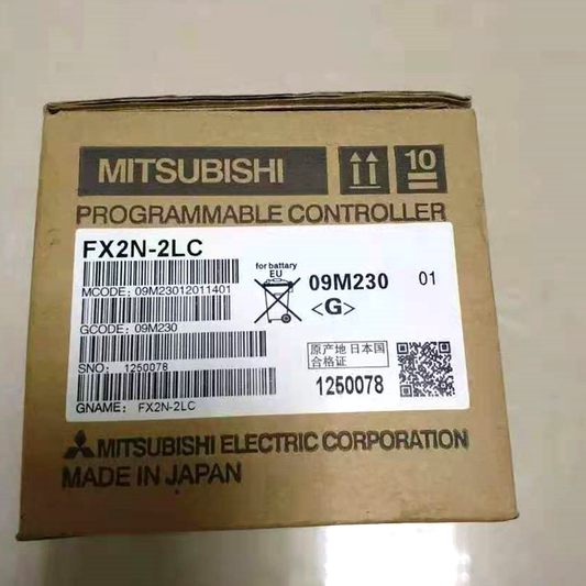 Mitsubishi FX2N-2LC Programmable Controller box. Industrial automation PLC module. Made in Japan.