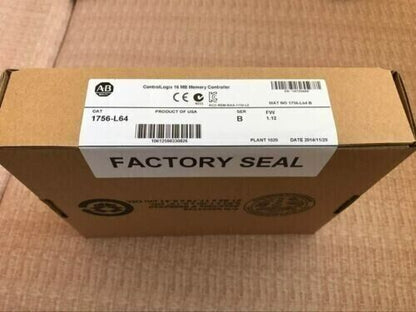 Allen-Bradley 1756-L64 ControlLogix 16MB Memory Controller factory sealed box, industrial automation PLC part.