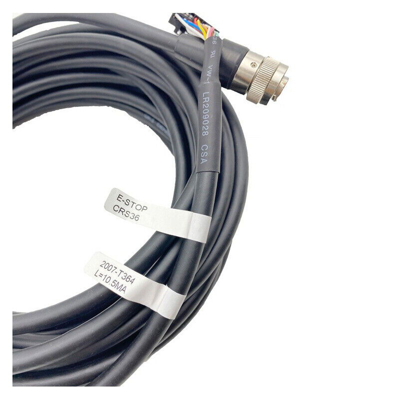 FANUC A660-2007-T364 10m Teach Pendant Connection Cable, black cable with E-STOP CRS36 label