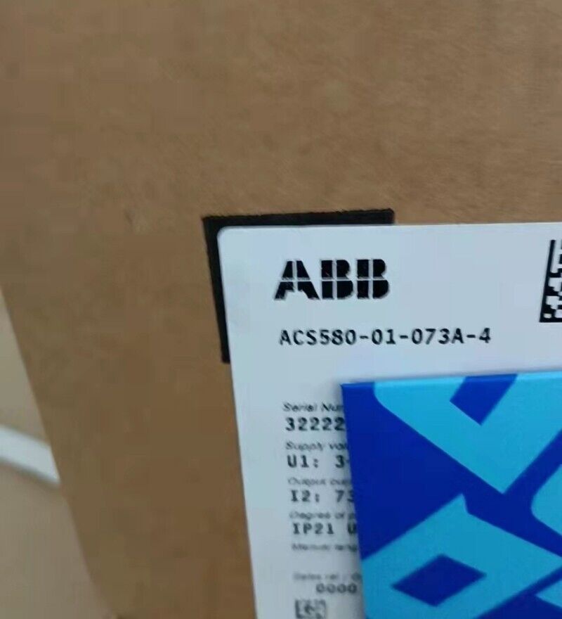ABB ACS580-01-073A-4 frequency converter label, industrial automation part