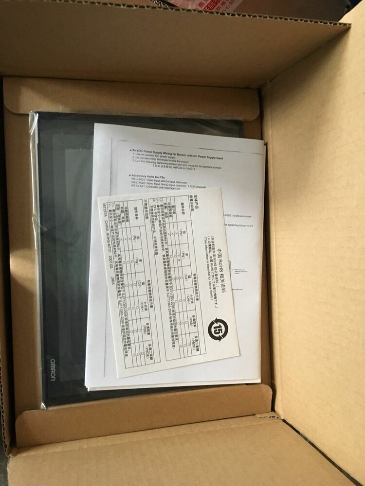OMRON NS8-TV01B-V2 Touch Screen Panel new in box, with manuals, industrial automation parts.