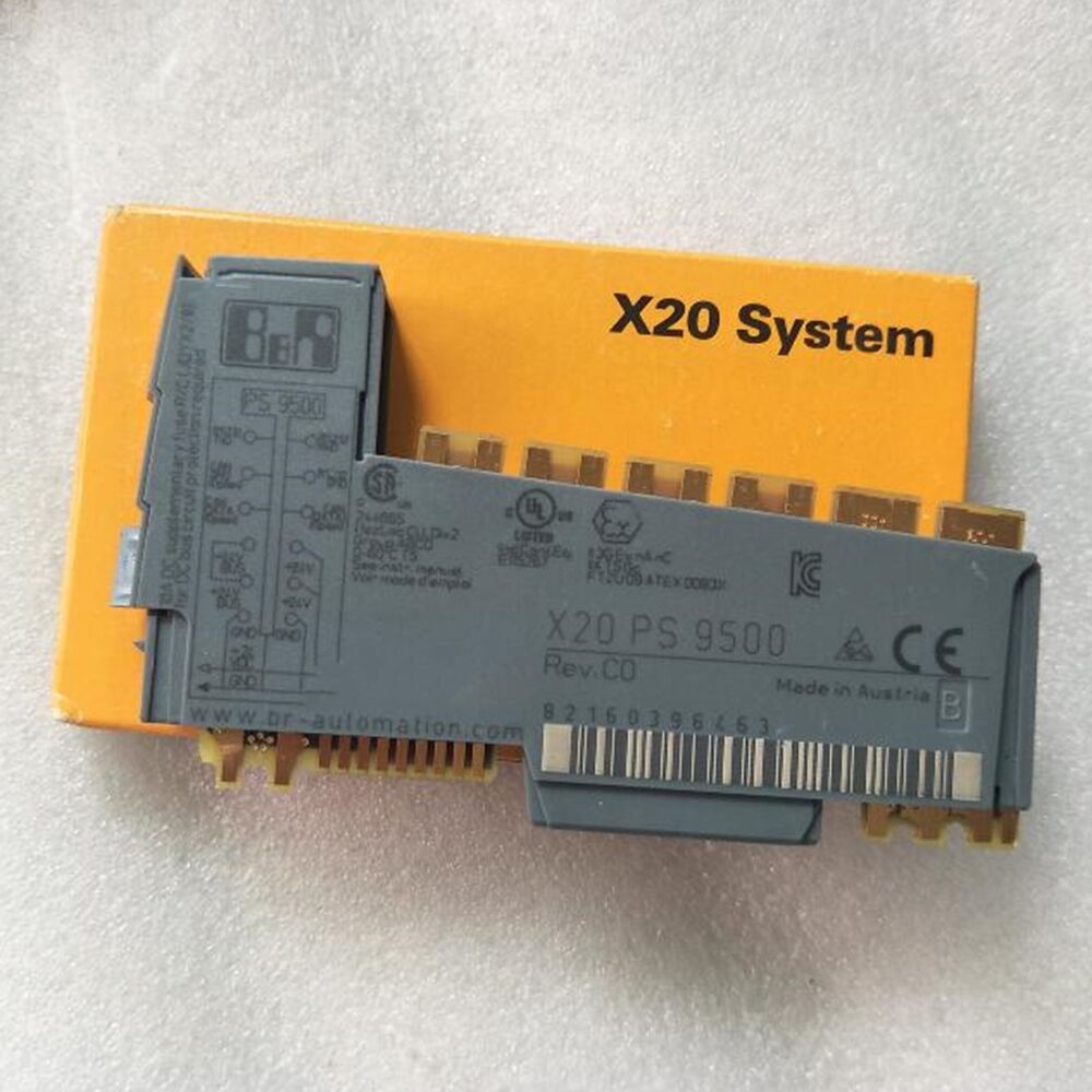 B&R X20 PS 9500 Power Supply Module. Orange box, new in box. Made in Austria. PLC module.