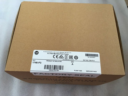 Allen-Bradley 1746-P3 SLC 500 Module box, factory sealed, product of Malaysia. PLC rack mounting power supply.