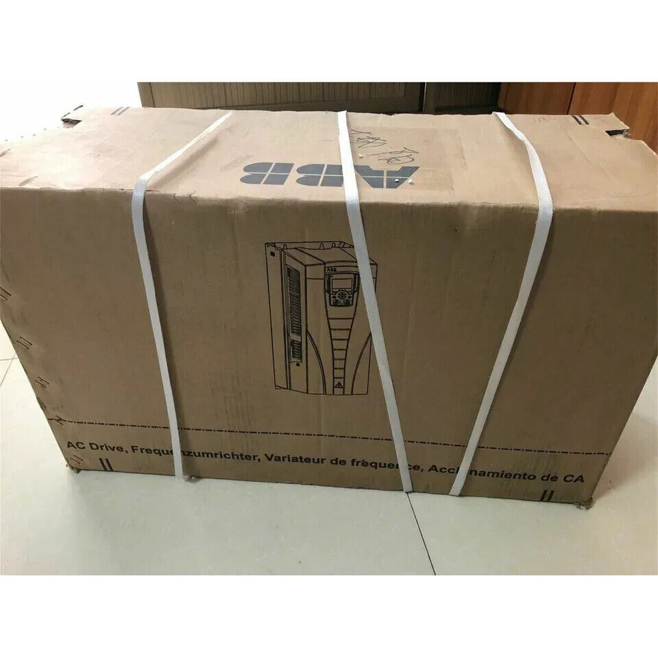 ABB ACS580-01-293A-4 frequency converter in shipping box, AC Drive packaging