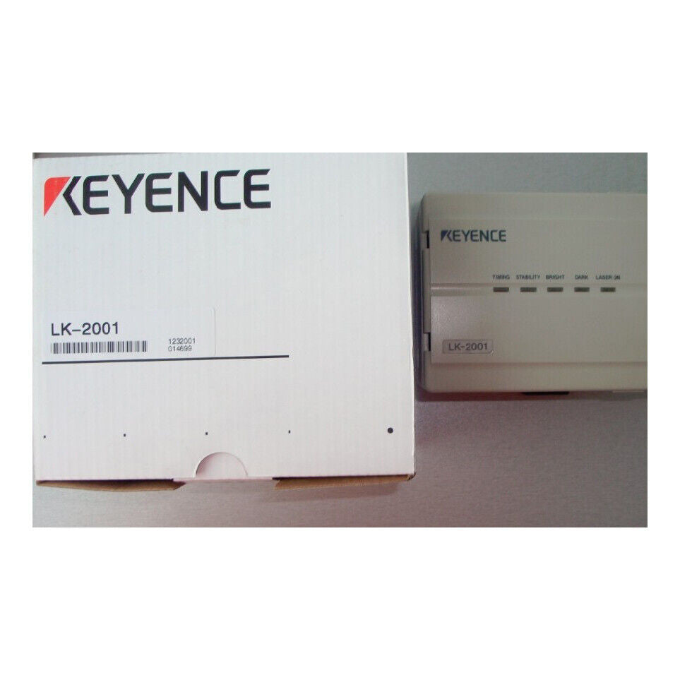 Keyence LK-2001 Laser Displacement Sensor product box and device, industrial automation part, fast shipping.