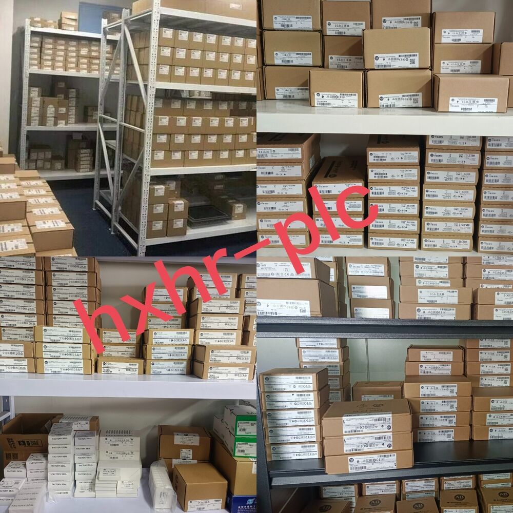 Warehouse shelves stocked with Omron NX-TC3408 temperature control units in boxes, ready for industrial automation.