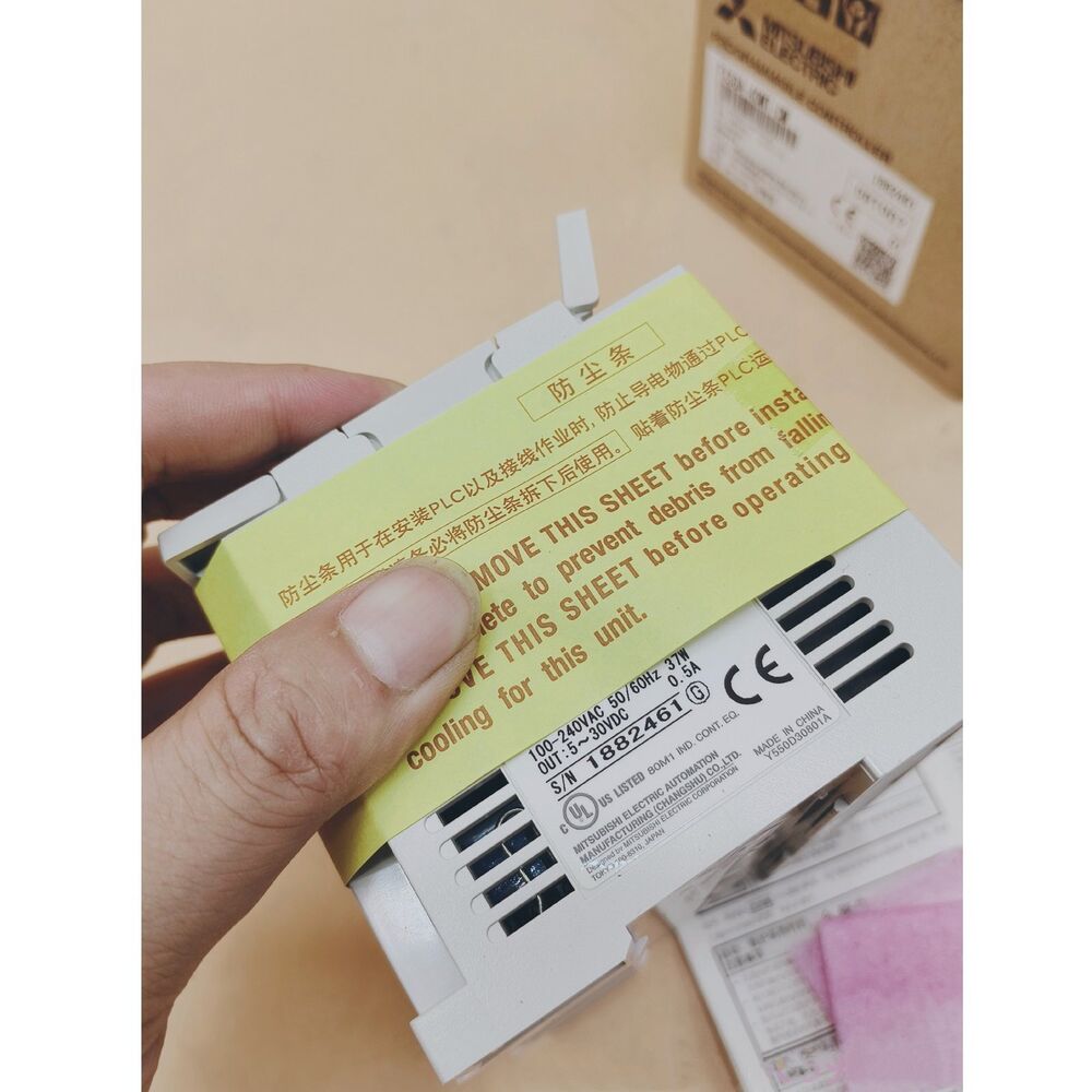 Mitsubishi FX3GA-40MT-CM PLC Module, protective sheet, industrial automation part