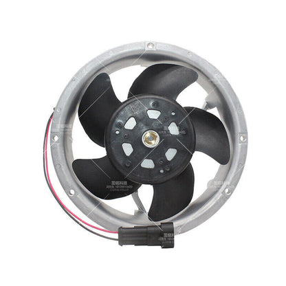ABB D1751S24B6CZ-16 Inverter Cooling Fan. Black fan blades within a silver frame. Includes wiring harness and connector.