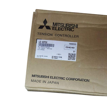 Mitsubishi LD-40PSU tension controller product box, Made in Japan, featuring product details and specifications.