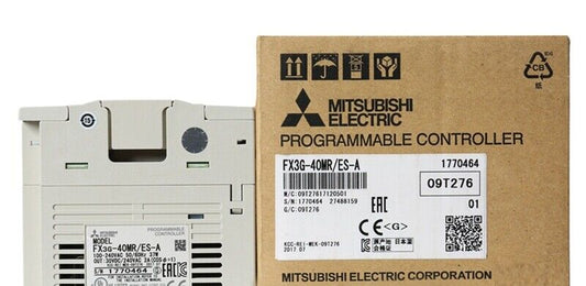 Mitsubishi FX3G-40MR/ES-A PLC, new in box, industrial automation equipment.