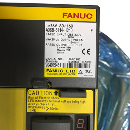 FANUC A06B-6114-H210 Servo Driver - Industrial automation equipment with Caution warning and specifications.