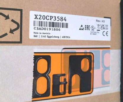 B&R X20CP3584 PLC product box with labels, Made in Austria, Automation part, New Seale