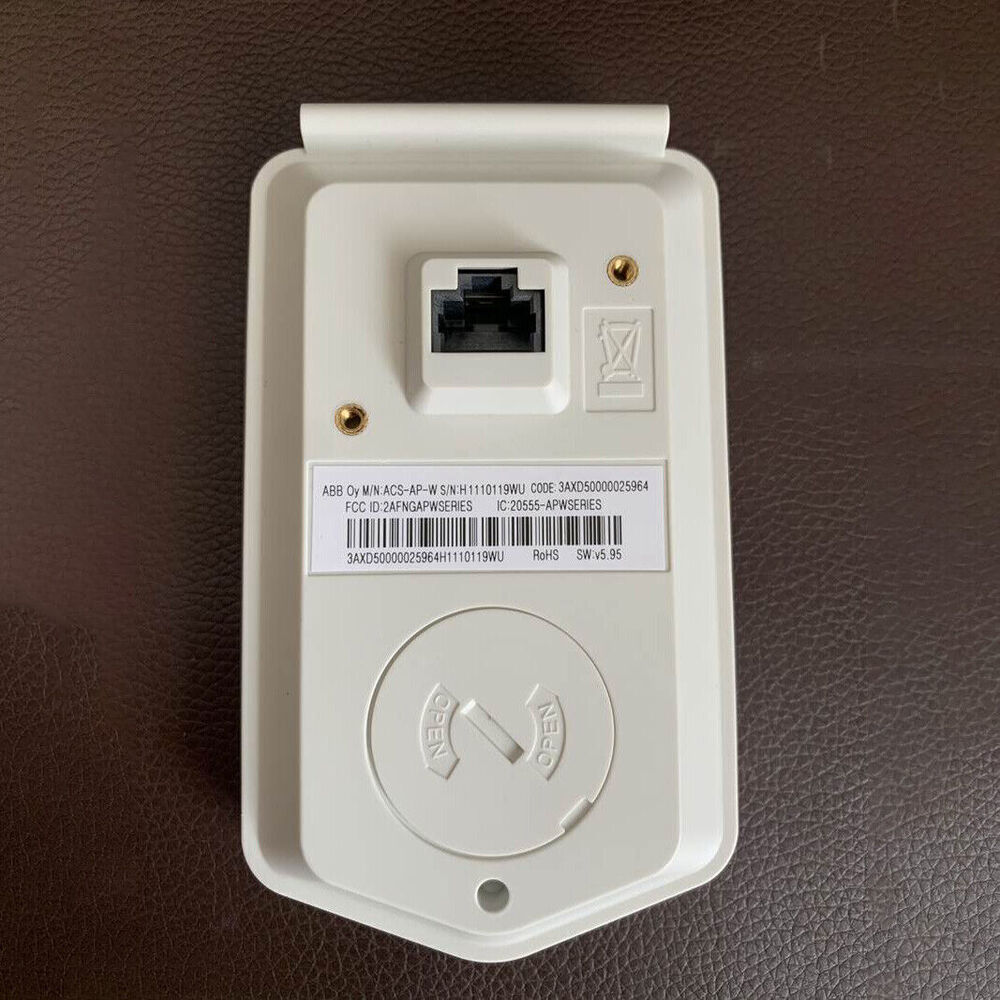 ABB ACS-AP-W HMI control panel back view, showing model details and Ethernet port, new condition.