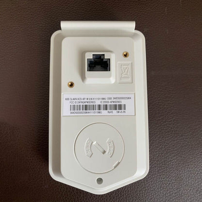 ABB ACS-AP-W HMI control panel back view, showing model details and Ethernet port, new condition.