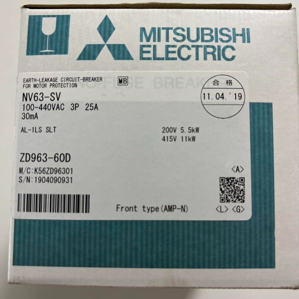 Mitsubishi NV63-SV 3P 25A Circuit Breaker, Industrial Automation Component