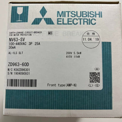 Mitsubishi NV63-SV 3P 25A Circuit Breaker, Industrial Automation Component