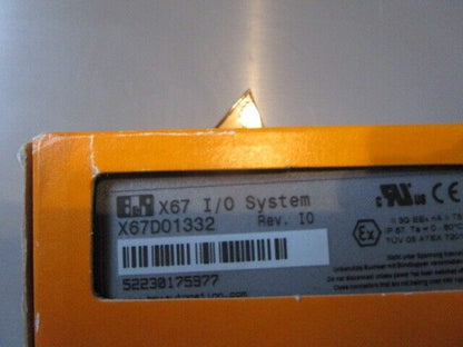 B&R X67D01332 Digital Output Module in orange box, NEW, with barcode and specifications