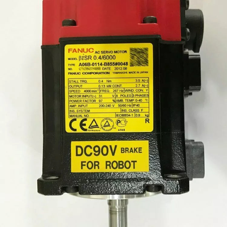 FANUC A06B-0114-B855#0048 Servo Motor, DC90V Brake for Robot, Fast Shipping