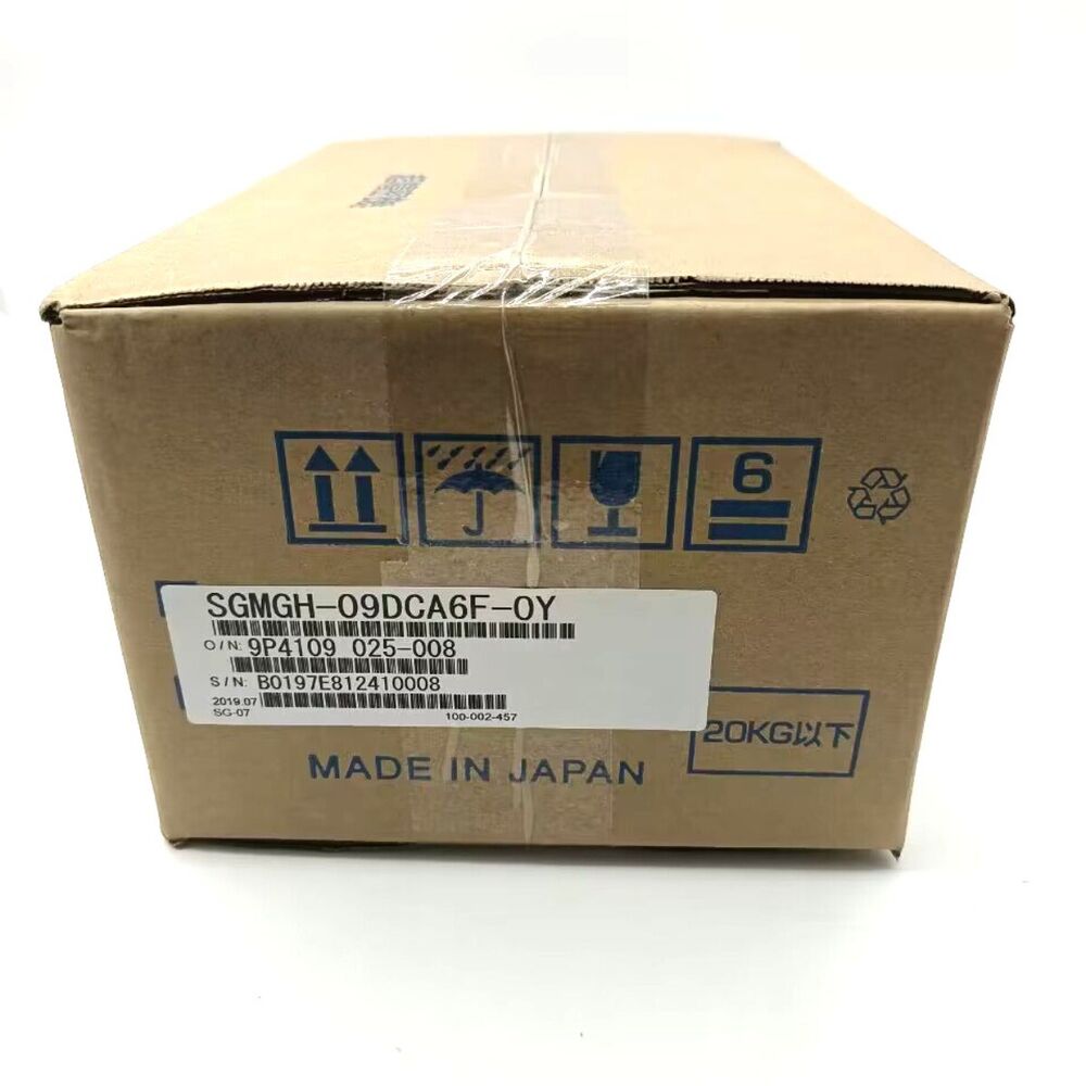 Yaskawa SGMGH-09DCA6F-OY AC Servo Motor in box, new condition, Made in Japan, product label visible