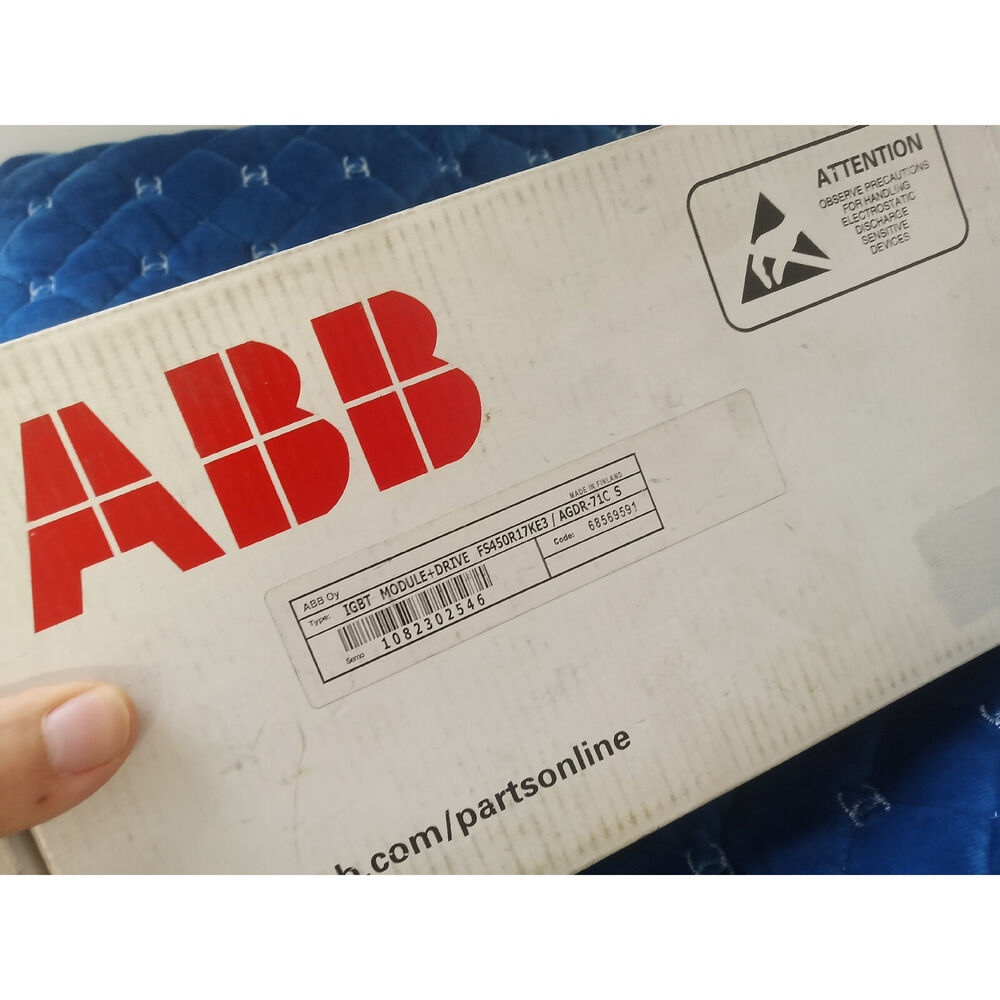 ABB FS450R17KE3/AGDR-71C S IGBT Module box, industrial automation part, white and red, product for sale on parts online