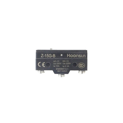Hoonsun Z-15G-B Microswitch Limit Switch, black, industrial automation sensor, 250V 15A rating.