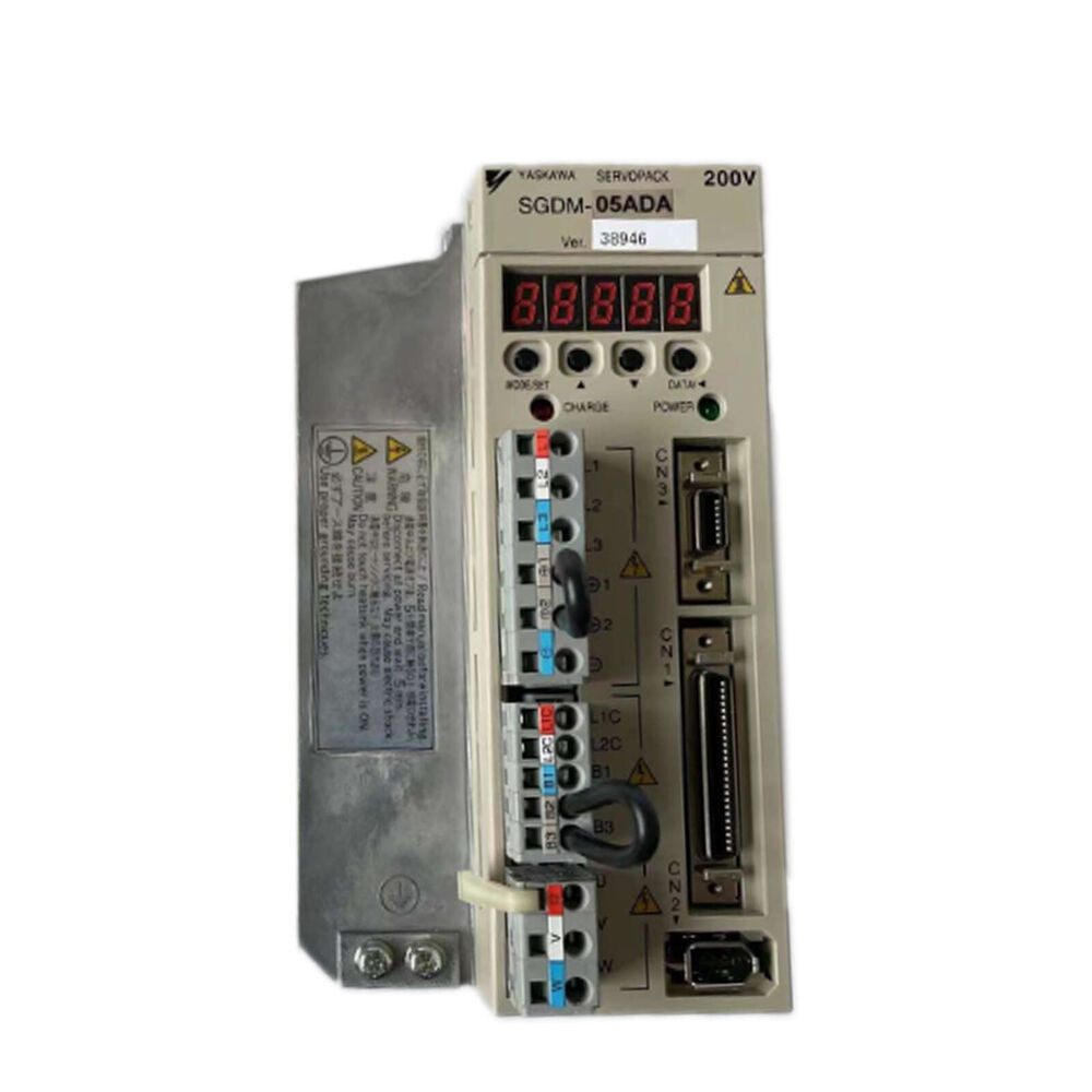 Yaskawa Servo Drive SGDM-05ADA, industrial automation part, 200V, new in box, with detailed ports.