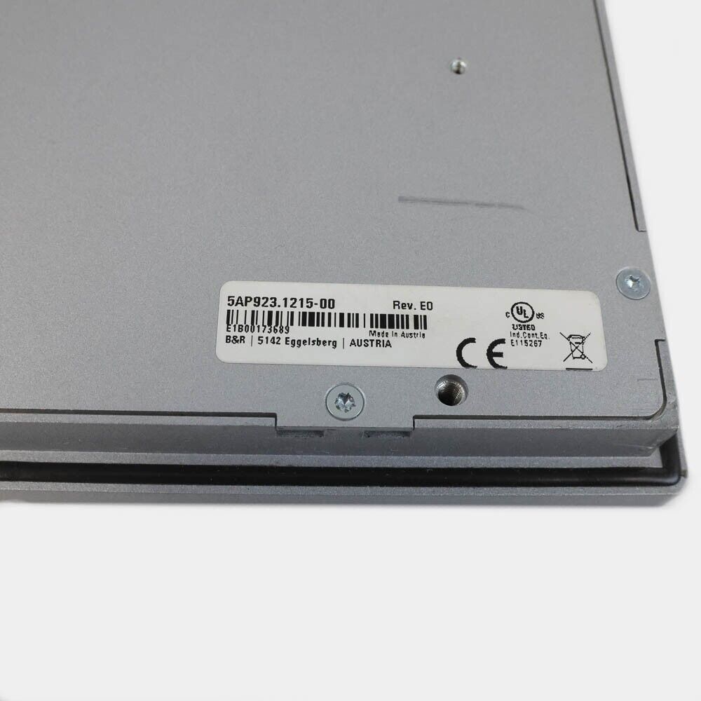 B&R 5AP923.1215-00 industrial automation panel with label details, Made in Austria.