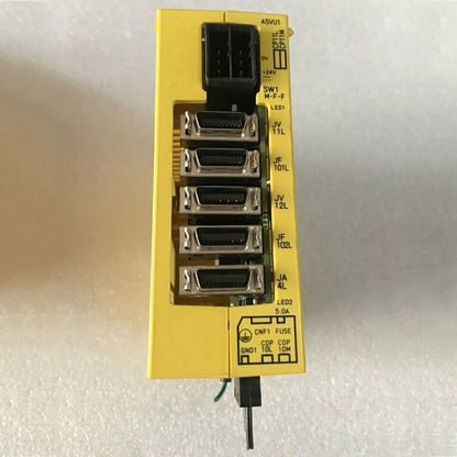 FANUC A02B-0259-C180 I/O Board, yellow industrial automation component with multiple ports and labels, for HMI systems.