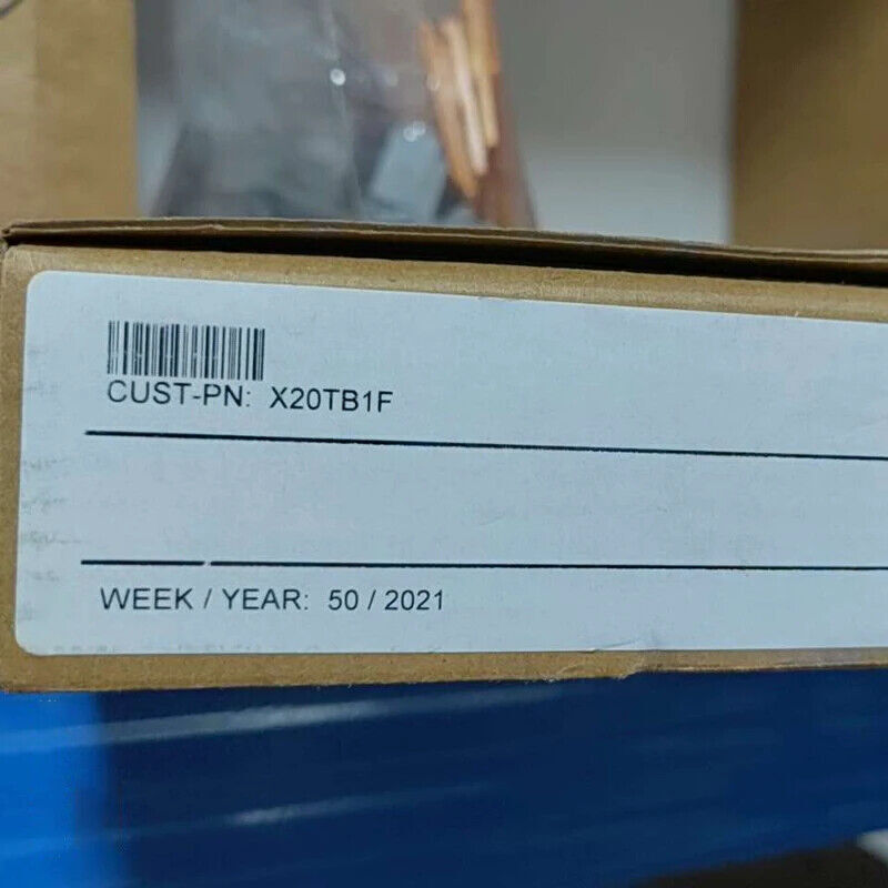 B&R X20TB1F Terminal Block Module box label, CUST-PN: X20TB1F, Week 50/2021, industrial automation part
