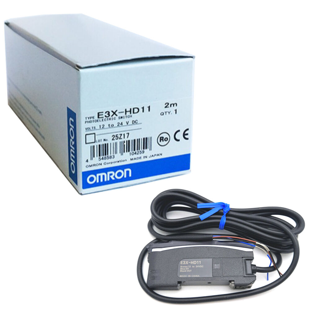 Omron E3X-HD11 Photoelectric Sensor, 2m cable, 12 to 24V DC. New industrial automation part for sale.