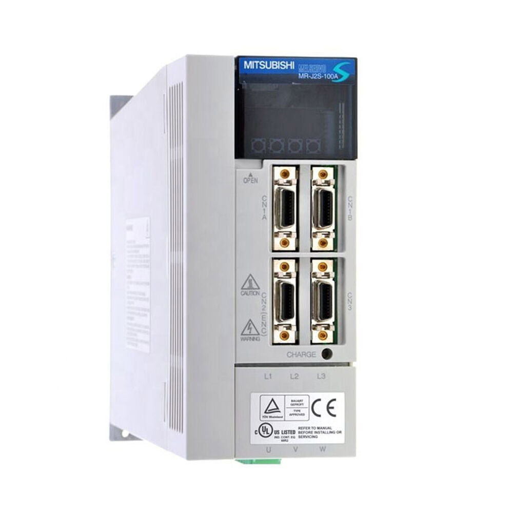 Mitsubishi MR-J2S-100A AC Servo Drive, industrial automation part for PLC, front view with connectors.