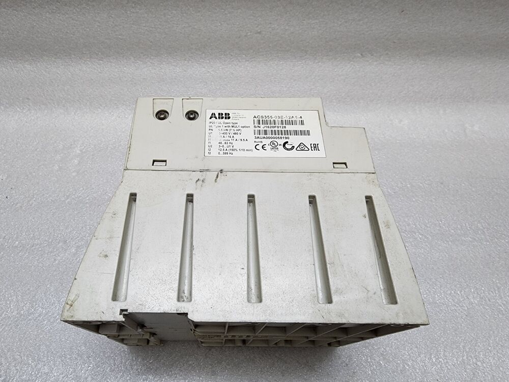 ABB ACS355-03E-12A5-4 AC drive, white industrial automation part, 5.5kW 7.5HP