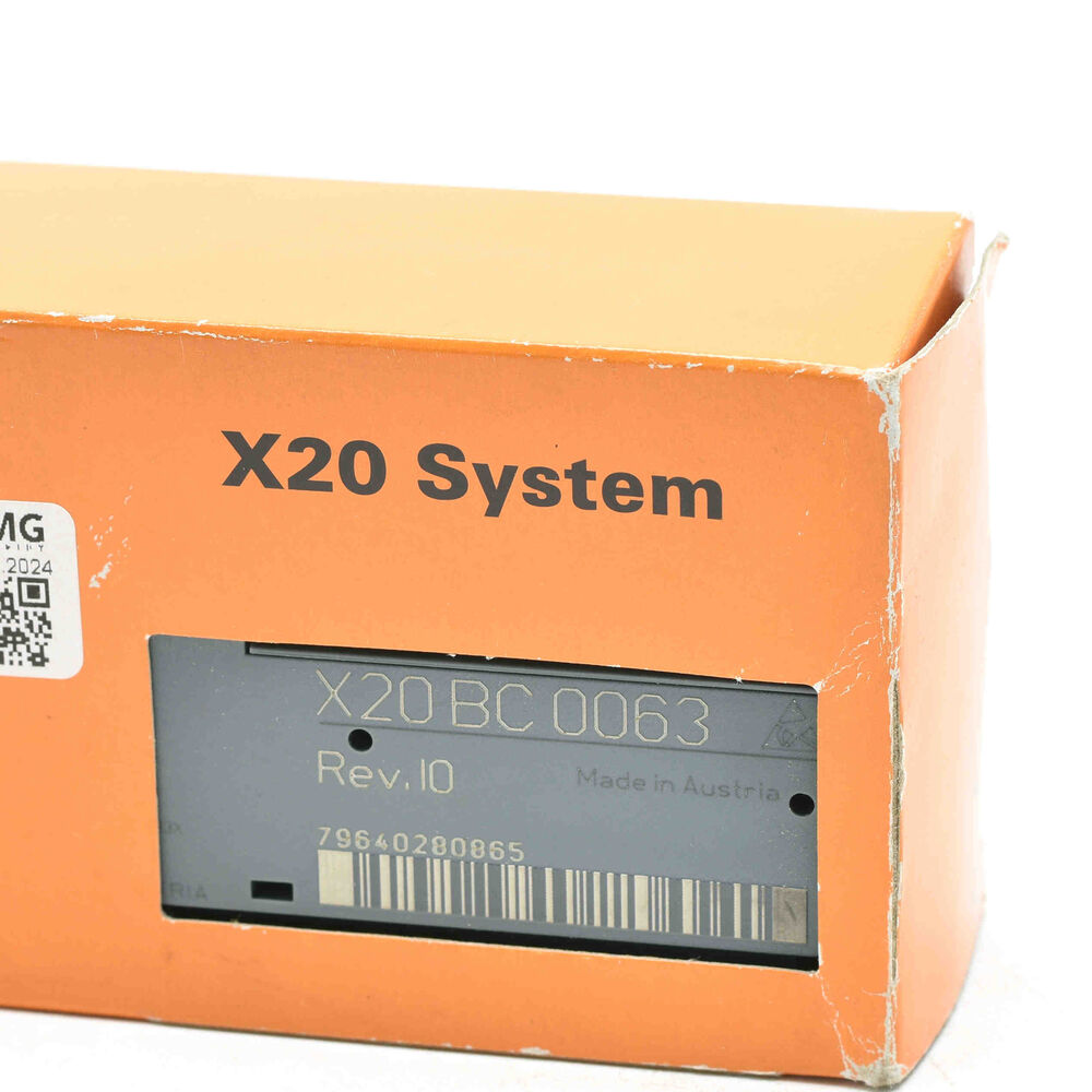 B&R X20BC0063 Bus Controller Module, orange box, X20 System product detail, Made in Austria, PLC module