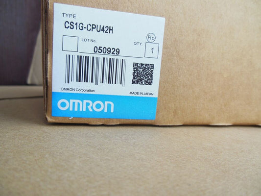 Omron CS1G-CPU42H PLC module box with label, Lot No. 050929, MADE IN JAPAN, PLC unit for sale