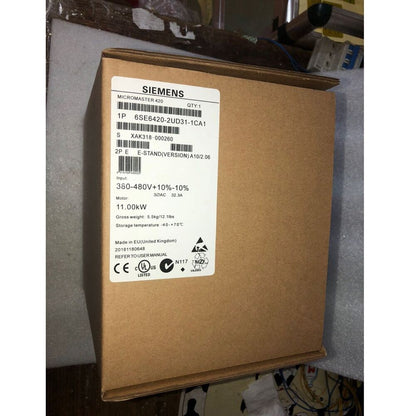 Siemens MICROMASTER 420 industrial drive in box, model 6SE6420-2UD31-1CA1, automation parts.