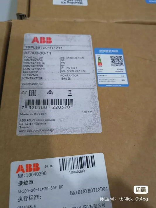ABB AF300-30-11 Contactor with labels and specifications, new electrical component