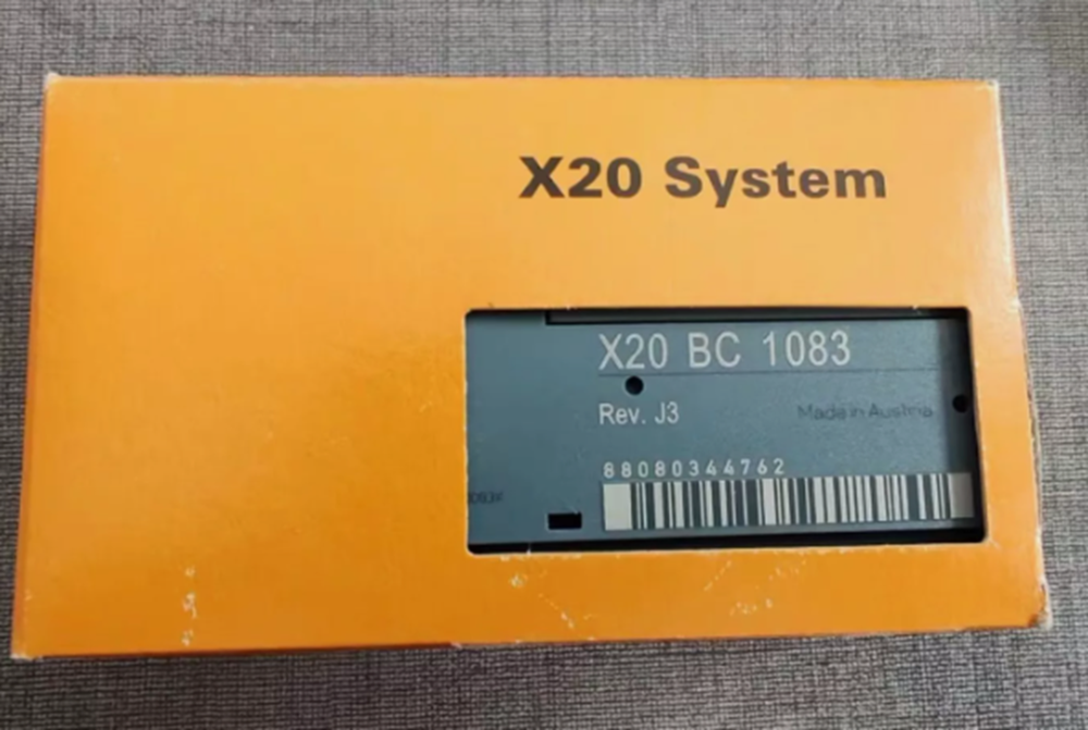 B&R X20 BC 1083 PLC Module in orange box. X20 System product, featuring product details and barcode.