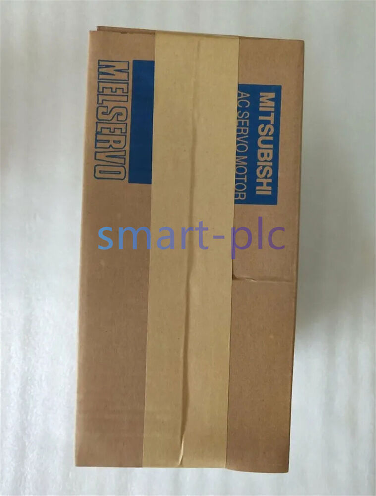 Mitsubishi AC Servo Motor in a Brown Cardboard Box, MELSERVO packaging, smart-plc