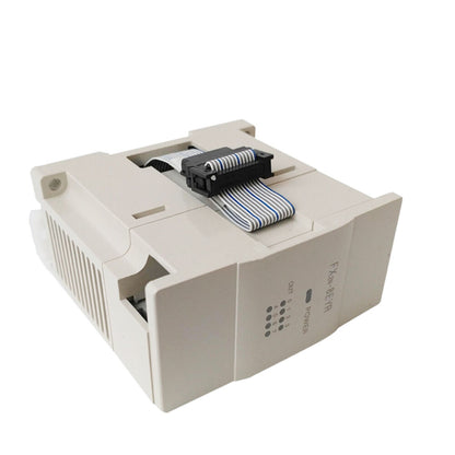 Mitsubishi FX2N-8EYR PLC module with connector and indicator lights, industrial automation component