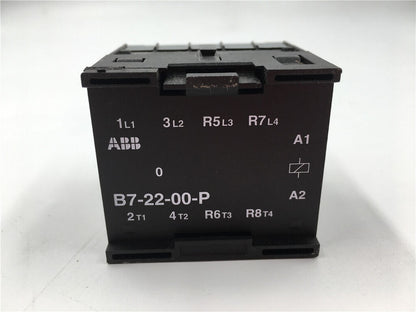 ABB B7-22-00-P AC Contactor, black industrial automation component with terminal markings, front view