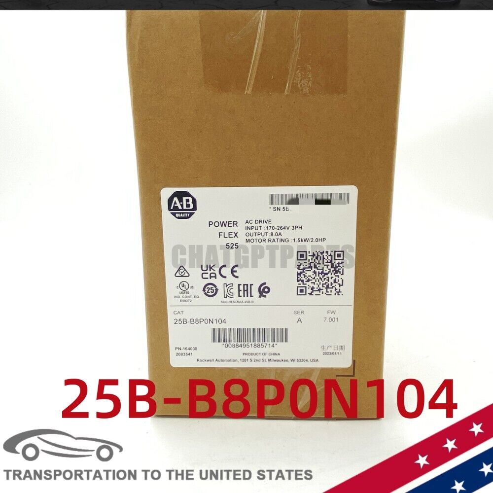 25B-B8P0N104 AB 25B B8P0N104 PowerFlex 525 Drive 1.5kW 2.0Hp New SEALED 2023 TX