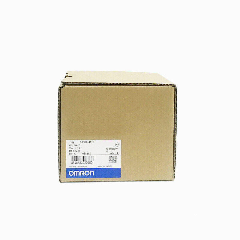 OMRON NJ501-4310 CPU Unit in original box, new industrial automation PLC module. Made in Japan.
